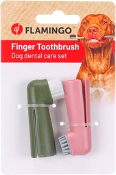 Flamingo Finger Toothbrush Teeth Pink/Green - 1.8 x 2.5 x 6 cm