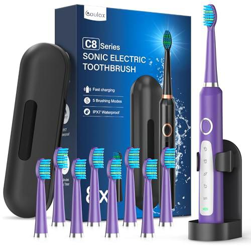 Cepillos de Dientes Electricos Sónico Adultos con 8 Cabezal