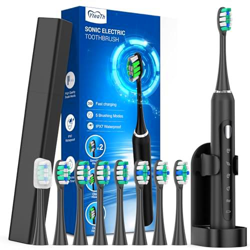 Cepillos de Dientes Electricos Sónico Adultos con 8 Cabezales