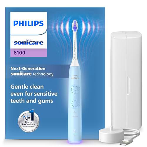 Philips Sonicare 6100 cepillo dental eléctrico, cepillo dental sónico con 2 modos de cepillado y 3 niveles de intensidad