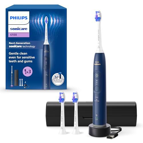 Philips Sonicare 6100 cepillo dental eléctrico, cepillo dental sónico con 2 modos de cepillado y 3 niveles de intensidad