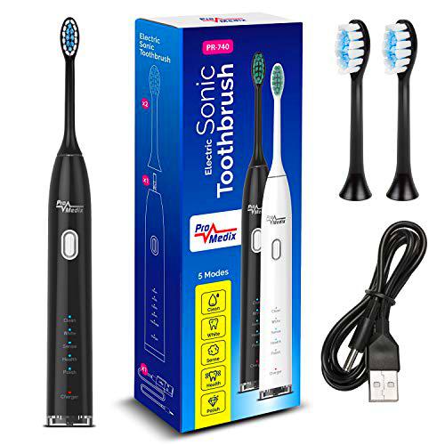 ProMedix PR-740 Cepillo de Dientes Eléctrico Sónico (Cepillo de dientes eléctrico, Negro)