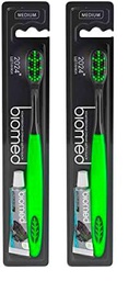 BIOMED BLACK Cepillo de Dientes, Verde (Paquete de 2)