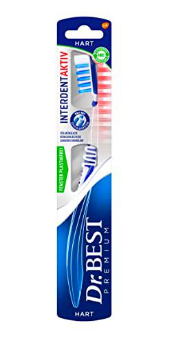 Dr.BEST Interdent Aktiv - Cepillo de dientes duro (1 unidad) para una limpieza profunda hasta los espacios interdentales